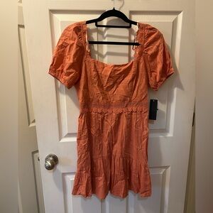 City Studio Junior Large Day Pink Peachy Dress w/Lace Detail NWT
